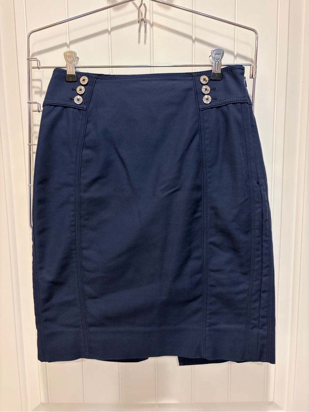 WHBM - Navy Button-Accent Pencil Skirt (size 00)